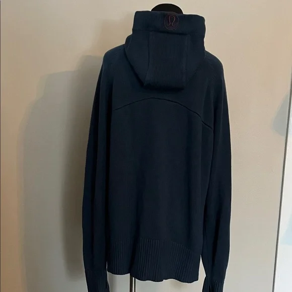 Women's Navy Zip-Up Sweater - Picture 3 of 6